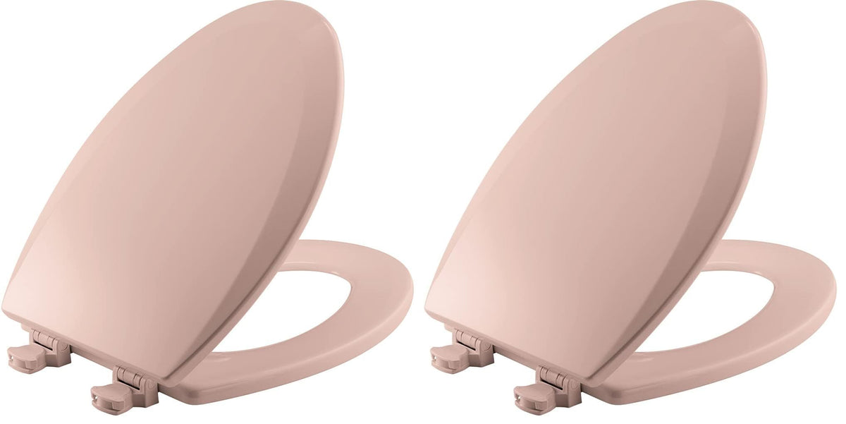 Bemis 500EC 063 Toilet Seat with Easy Clean & Change Hinges, 1 Pack Round, Venetian Pink