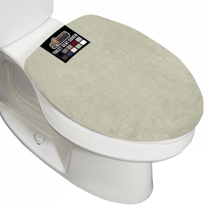 GORILLA GRIP Soft Chenille Toilet Lid Seat Cover, 19.5x18.5 Ivory