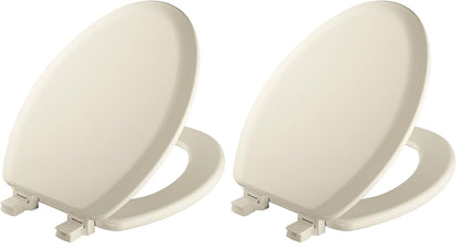 Mayfair Cameron Biscuit Toilet Seat, Non Slip Heavy Duty Wood, Easy Clean, Made in USA, Round