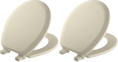 Mayfair Cameron Biscuit Toilet Seat, Non Slip Heavy Duty Wood, Easy Clean, Made in USA, Round