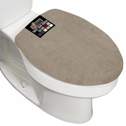 GORILLA GRIP Soft Chenille Toilet Lid Seat Cover, 19.5x18.5 Ivory