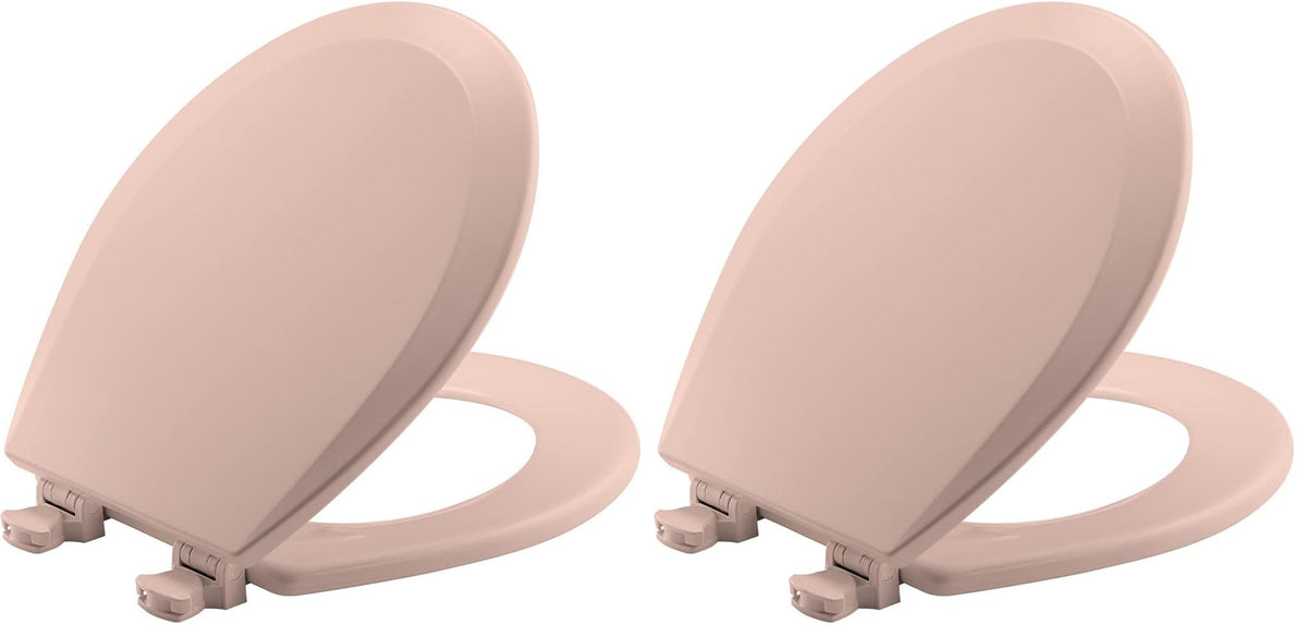 Bemis 500EC 063 Toilet Seat with Easy Clean & Change Hinges, 1 Pack Round, Venetian Pink
