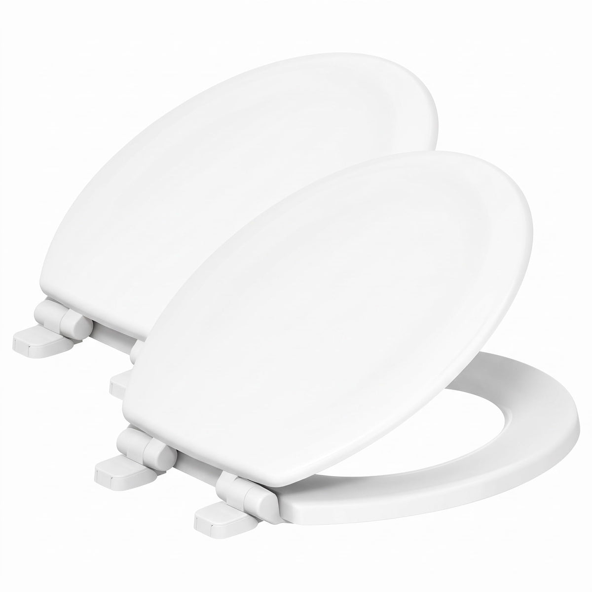 KOHLER Stonewood Quiet-Close, Elongated Toilet Seat Soft Close, Durable Wood, Easy Installation, Universal Fit, Home Essentials, White Finish, K-20466-0