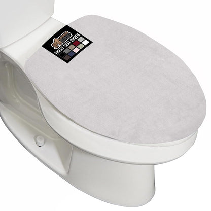 GORILLA GRIP Soft Chenille Toilet Lid Seat Cover, 19.5x18.5 Ivory