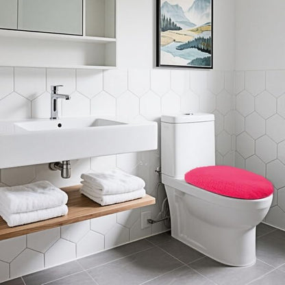 Soft Fluffy Toilet Lid Cover Hot Pink 17.7" x 19.7"