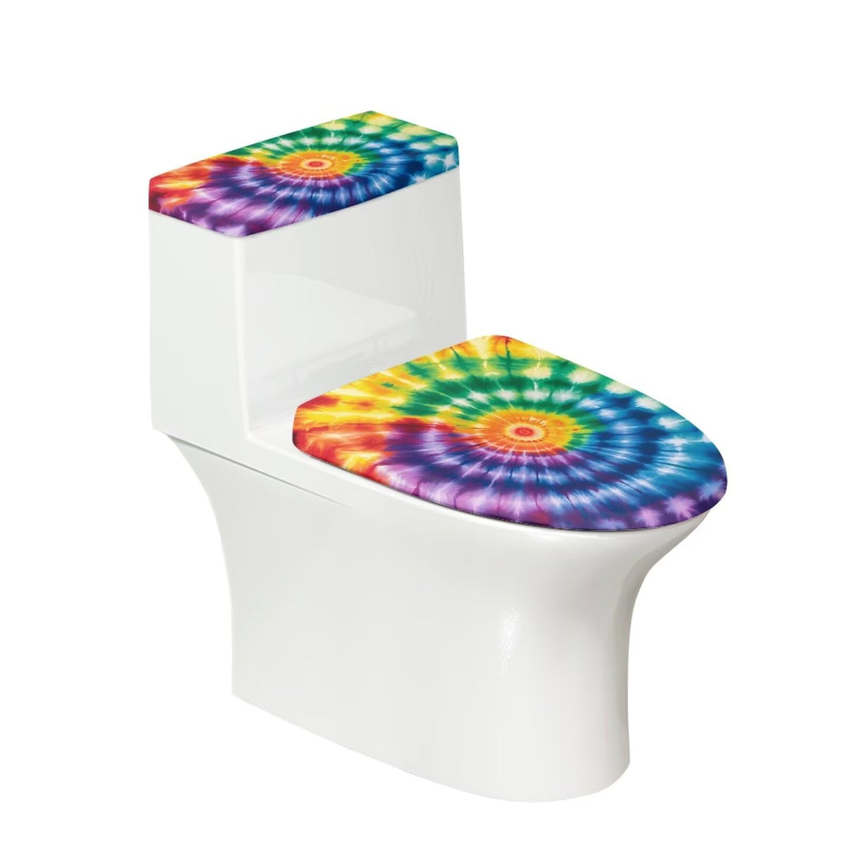 Starfish Toilet Lid & Tank Covers Shell Toilet Seat Covers for Bathroom Dust Cover Set 2 Piece Polyester Fabric Bathroom Covers Elastic Bottom Soft Universal for Most Toilet Bowl Lids