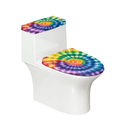 Starfish Toilet Lid & Tank Covers Shell Toilet Seat Covers for Bathroom Dust Cover Set 2 Piece Polyester Fabric Bathroom Covers Elastic Bottom Soft Universal for Most Toilet Bowl Lids