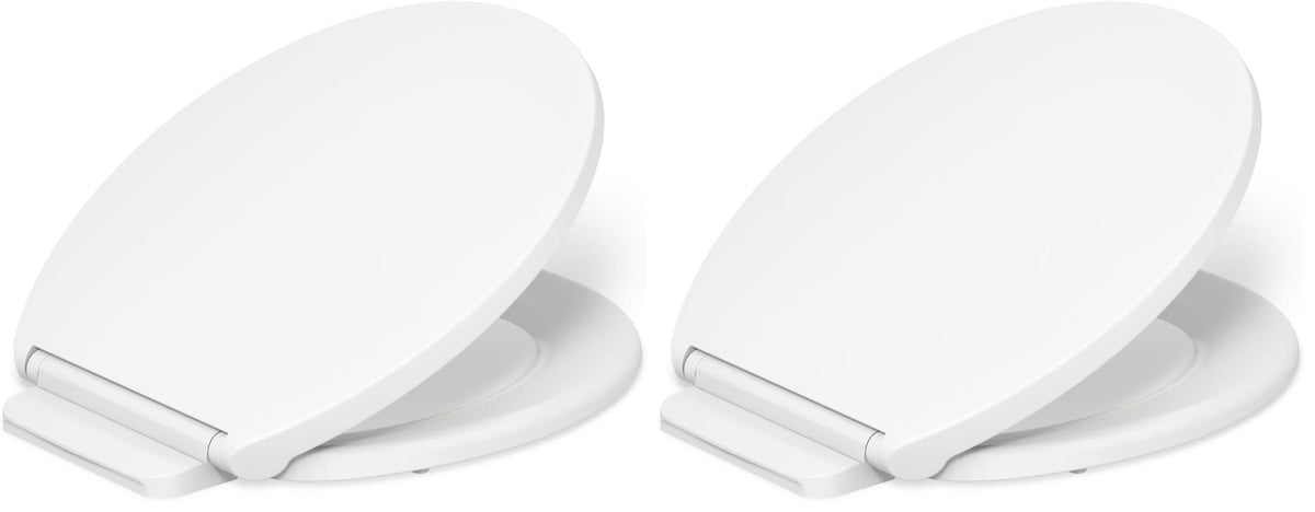 KOHLER K-27331-0 Glissade ReadyLatch Quiet Close Elongated Toilet Seat, White, Grip-Tight Hardware, Quiet Close Lid Prevents Slamming
