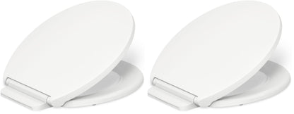 KOHLER K-27331-0 Glissade ReadyLatch Quiet Close Elongated Toilet Seat, White, Grip-Tight Hardware, Quiet Close Lid Prevents Slamming