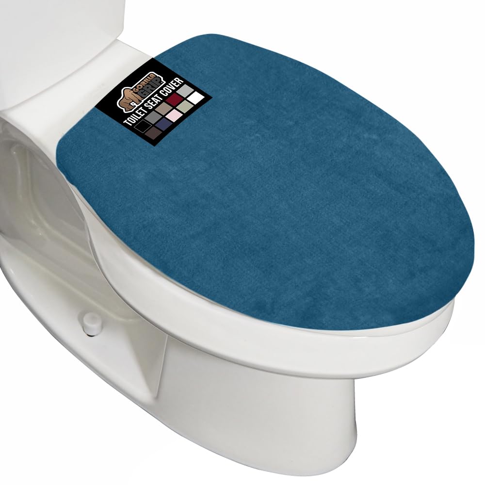 GORILLA GRIP Soft Chenille Toilet Lid Seat Cover, 19.5x18.5 Ivory