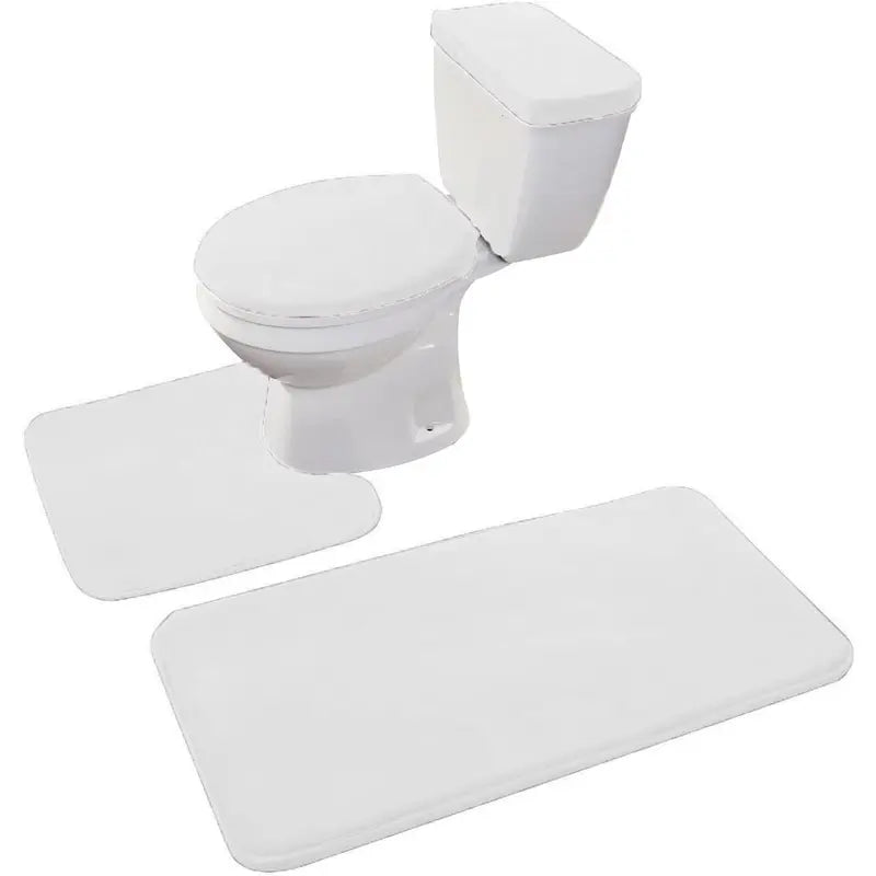 Black 4-Piece Soft Thick Velvet Memory Foam Bathroom Toilet Mat Set - Includes Toilet Seat Cover, Decorative Tank Cover, Bathroom Rug (Home Supply), Quantity Per Pack": "Four Pieces