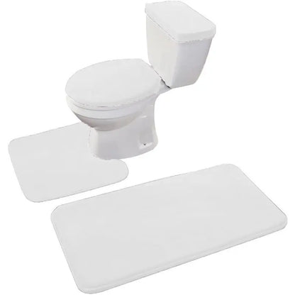 Black 4-Piece Soft Thick Velvet Memory Foam Bathroom Toilet Mat Set - Includes Toilet Seat Cover, Decorative Tank Cover, Bathroom Rug (Home Supply), Quantity Per Pack": "Four Pieces