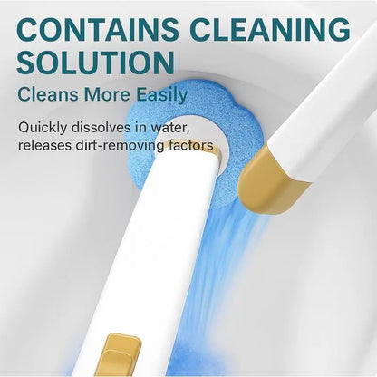 Wall-Mounted Toilet Wand Kit - Eco-Friendly Plastic Disposable Cleaning System with Sponge, 36 Replaceable Heads, Easy Swap, Plunger, Grey, Lavender & Ocean Scents, Adhesive Tape Install, Space-Saving Upgraded Toilet Brush Set for Modern Bathrooms