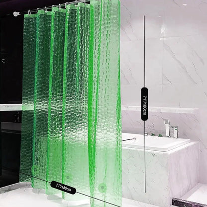 Water Cube Bath Liner, 3D EVA Lightweight Bath Liner Sleeve, Simple Home Decor Bath Curtain, Door Curtain, Partition Curtain, Metal Grommet, Bottom Counterweight, with 12 Plastic Hooks. 71*71 Inches, Lightweight Rain Curtain, Shower Curtain And Liner