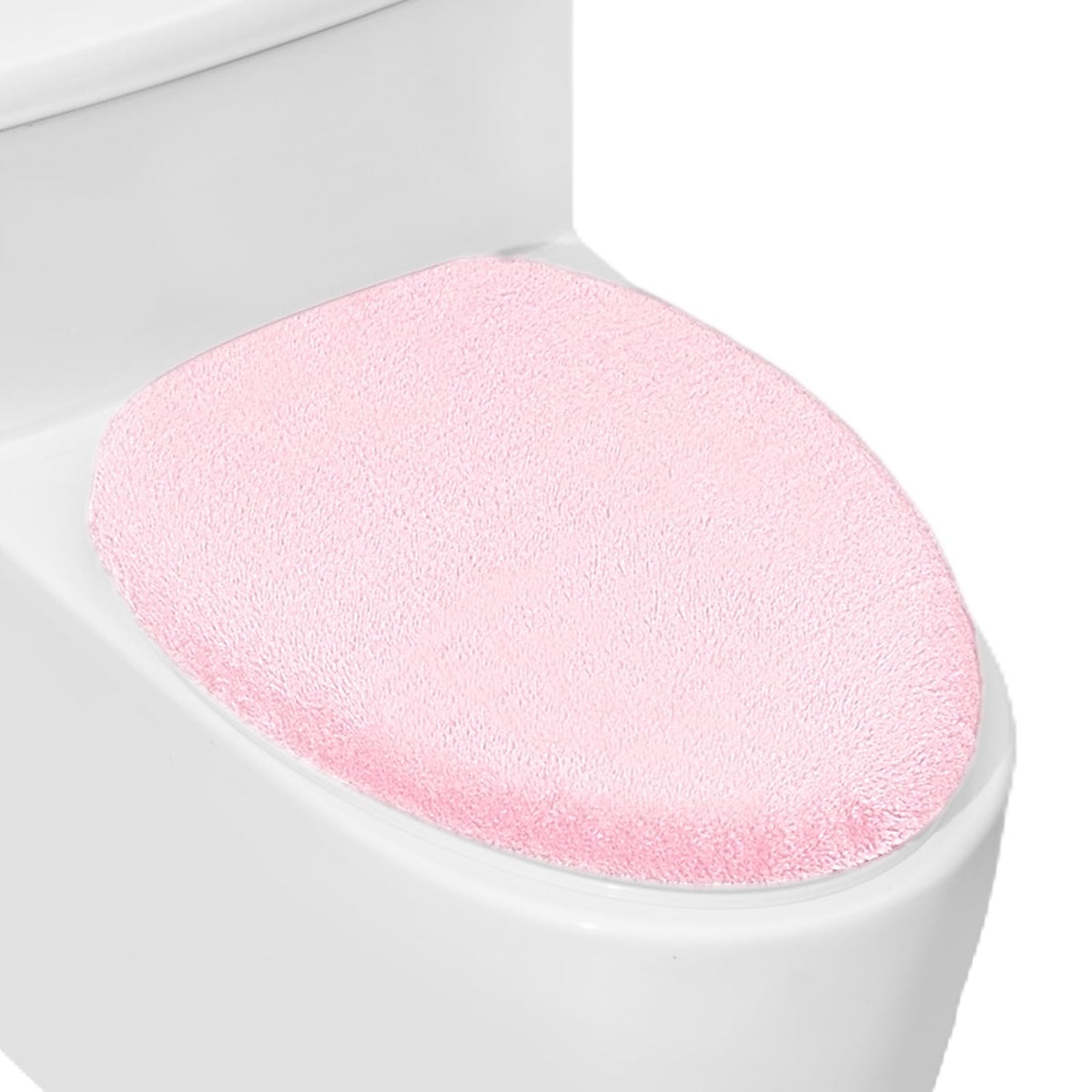 Soft Plush Toilet Lid Cover for Bathroom, Machine Washable Toilet Seat Covers, Fits Most Round Elongated and Oblong Lids, Easy Installation& Cleaning (Turquoise)