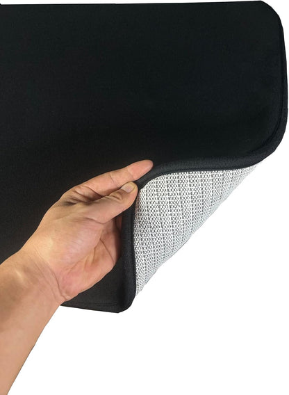 Madeals Bathroom Rug Set 4 Piece with Toilet Lid Cover and Tank Cover Black