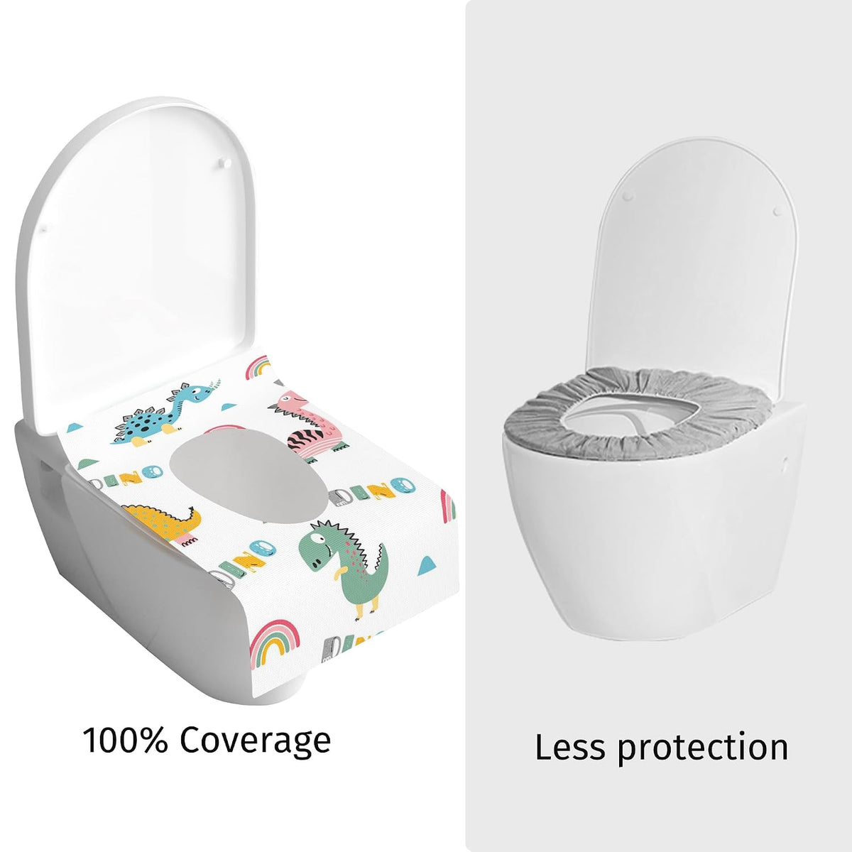 Dinosaur Toilet Seat Covers Disposable 100 Pack,Large Waterproof Potty Covers for Kids,Travel-Friendly Individual Packs,Perfect for Toddlers’ Potty Training in Public Restrooms