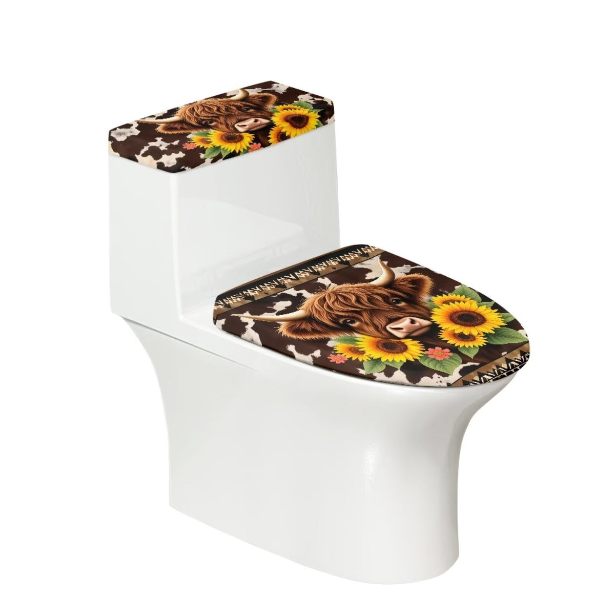 Starfish Toilet Lid & Tank Covers Shell Toilet Seat Covers for Bathroom Dust Cover Set 2 Piece Polyester Fabric Bathroom Covers Elastic Bottom Soft Universal for Most Toilet Bowl Lids