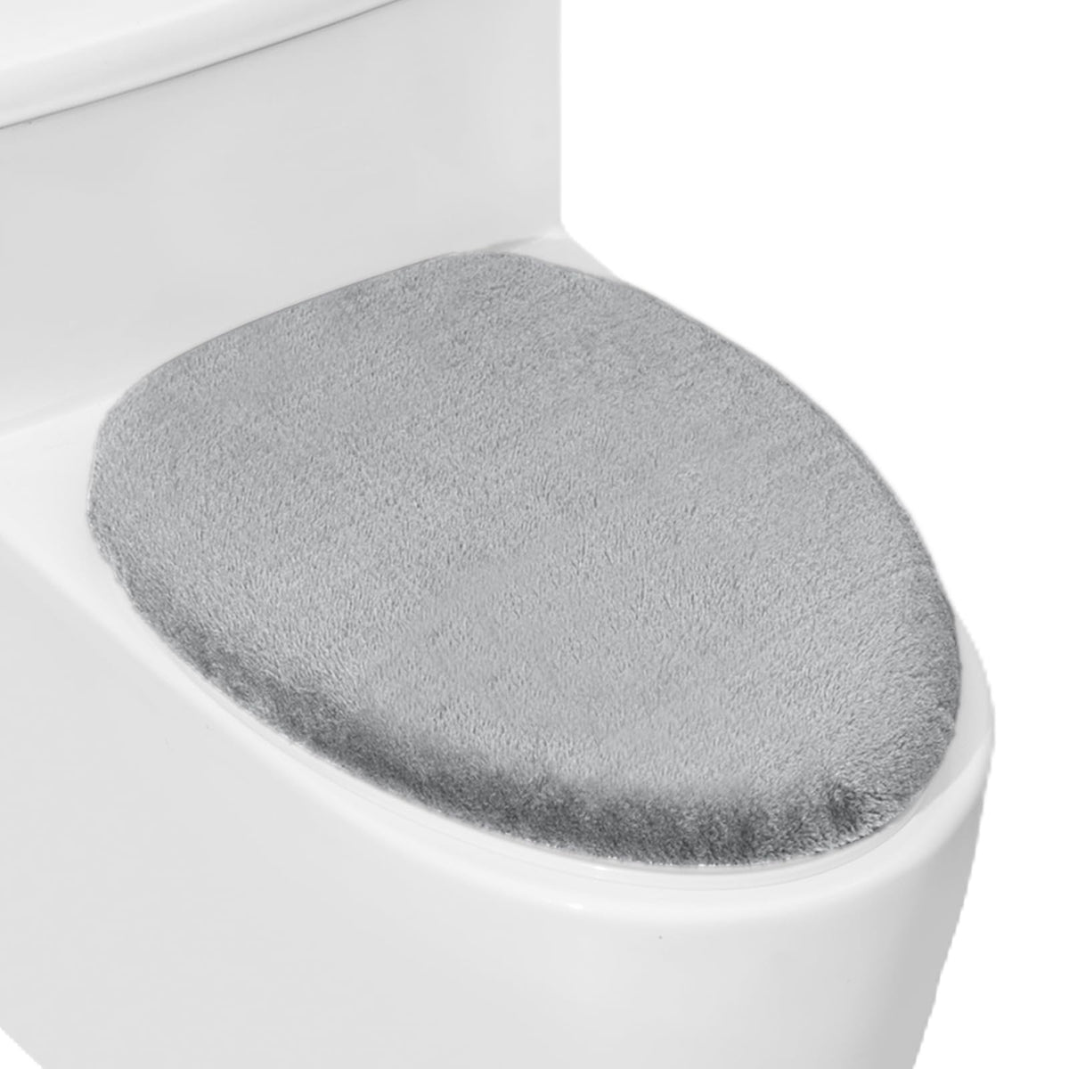 Soft Plush Toilet Lid Cover for Bathroom, Machine Washable Toilet Seat Covers, Fits Most Round Elongated and Oblong Lids, Easy Installation& Cleaning (Turquoise)
