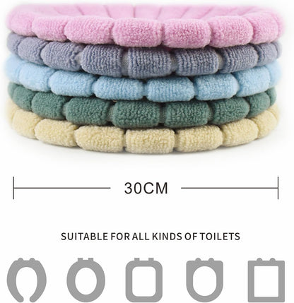 SKJ&CO Toilet Seat Covers, 5 Color Combinations，Soft Toilet Seat Warmer Pads for Bathroom