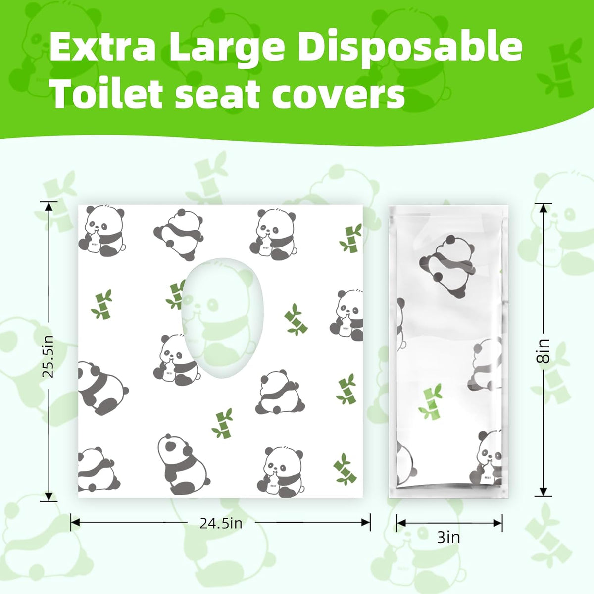 Upgraded Disposable Toilet Seat Covers (20 Pack) - Waterproof, Cute Panda Print, Travel-Friendly Individual Packs, Suitable for Kids & Adults, Perfect for Toddlers’ Potty Training in Public Restrooms