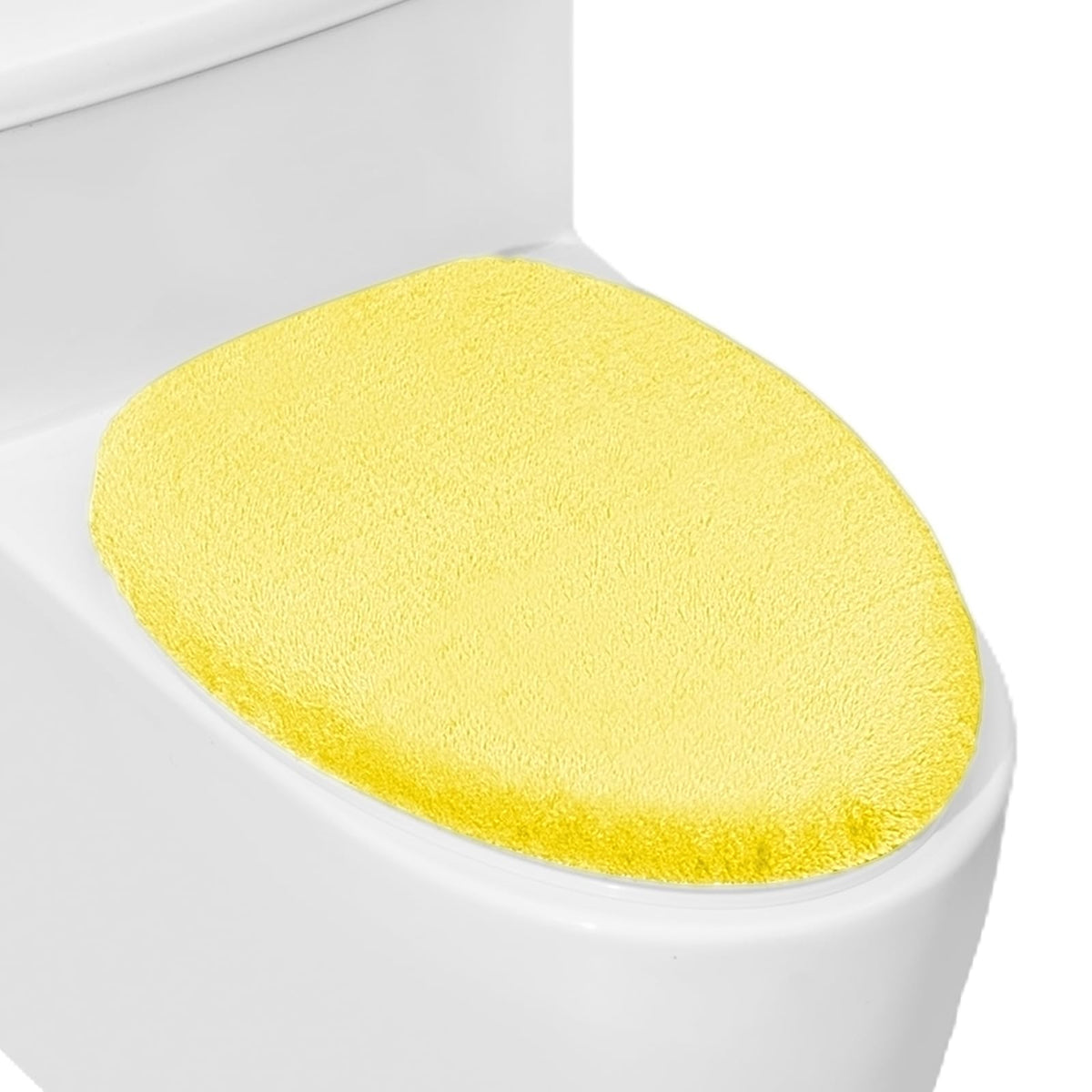 Soft Plush Toilet Lid Cover for Bathroom, Machine Washable Toilet Seat Covers, Fits Most Round Elongated and Oblong Lids, Easy Installation& Cleaning (Turquoise)