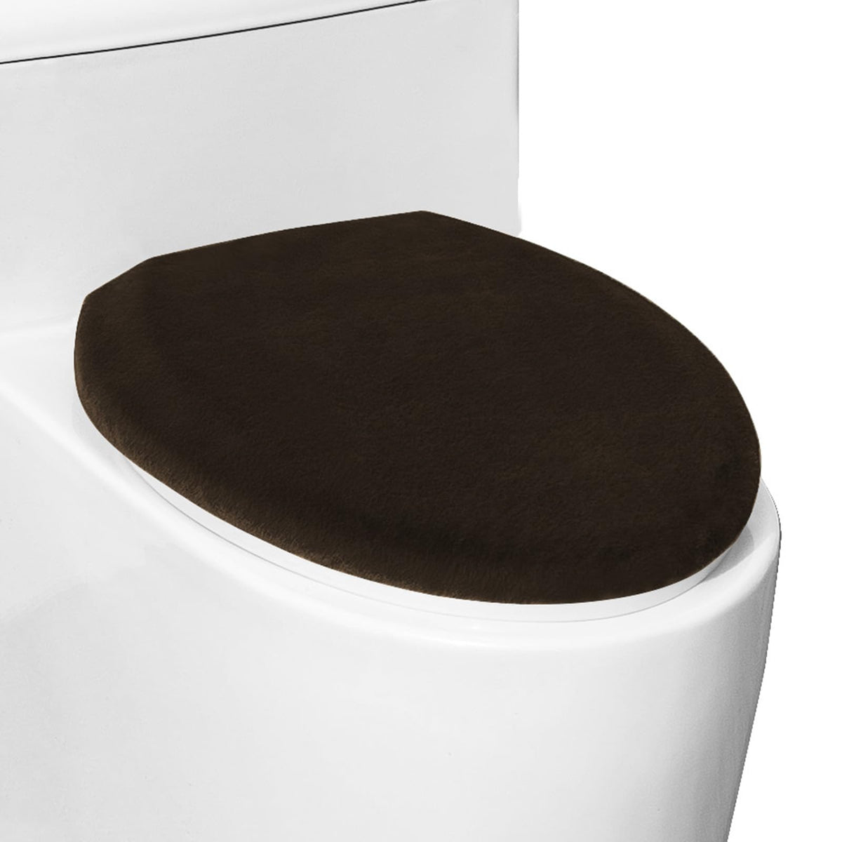 Comfortable Soft Plush Toilet Lid Cover for Bathroom, Machine Washable Toilet Seat Covers, Fits Most Round Elongated and Oblong Lids, Easy Installation& Cleaning (Olive green)