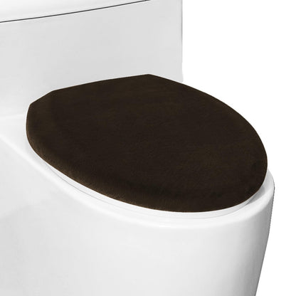 Comfortable Soft Plush Toilet Lid Cover for Bathroom, Machine Washable Toilet Seat Covers, Fits Most Round Elongated and Oblong Lids, Easy Installation& Cleaning (Olive green)