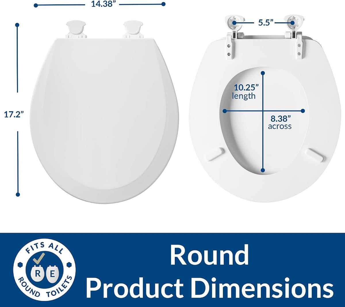 Bemis 500EC 063 Toilet Seat with Easy Clean & Change Hinges, 1 Pack Round, Venetian Pink