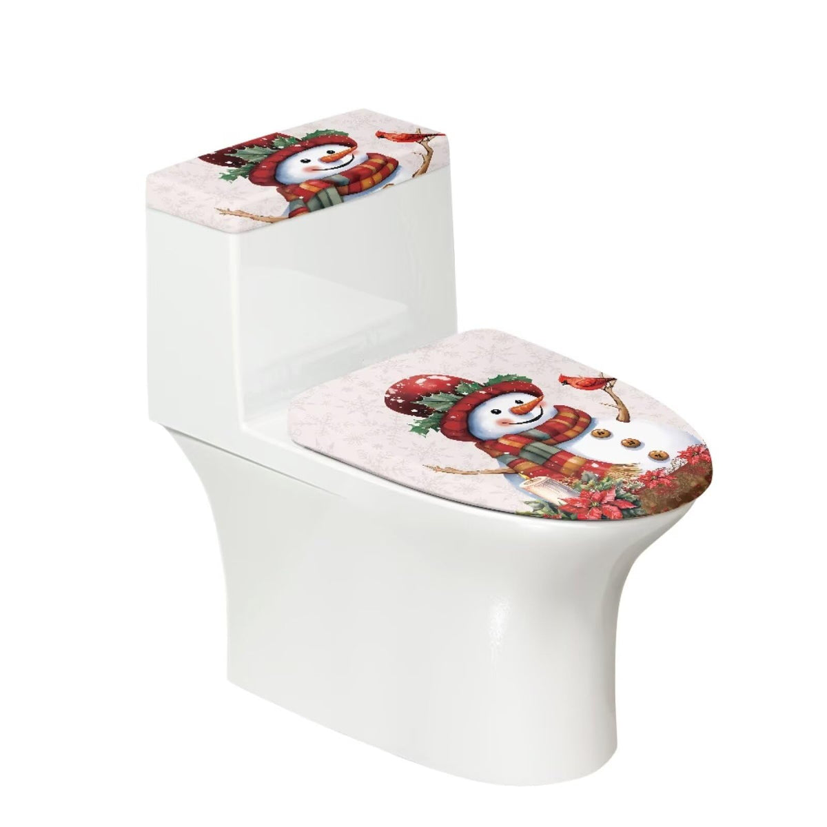 Starfish Toilet Lid & Tank Covers Shell Toilet Seat Covers for Bathroom Dust Cover Set 2 Piece Polyester Fabric Bathroom Covers Elastic Bottom Soft Universal for Most Toilet Bowl Lids