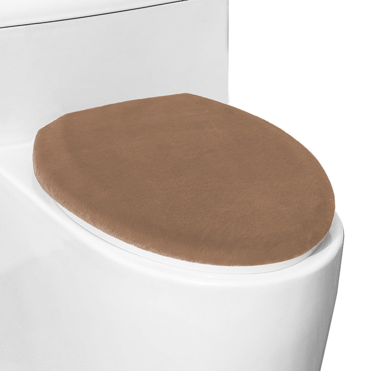 Comfortable Soft Plush Toilet Lid Cover for Bathroom, Machine Washable Toilet Seat Covers, Fits Most Round Elongated and Oblong Lids, Easy Installation& Cleaning (Olive green)