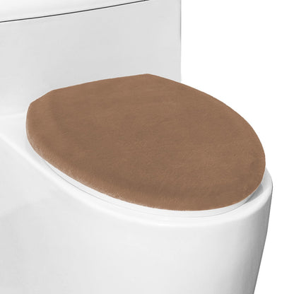 Comfortable Soft Plush Toilet Lid Cover for Bathroom, Machine Washable Toilet Seat Covers, Fits Most Round Elongated and Oblong Lids, Easy Installation& Cleaning (Olive green)