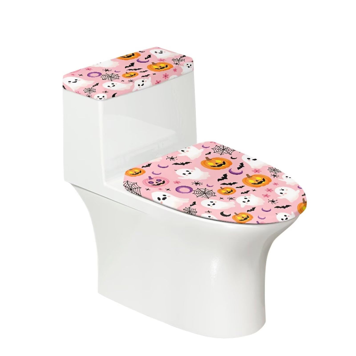 Starfish Toilet Lid & Tank Covers Shell Toilet Seat Covers for Bathroom Dust Cover Set 2 Piece Polyester Fabric Bathroom Covers Elastic Bottom Soft Universal for Most Toilet Bowl Lids
