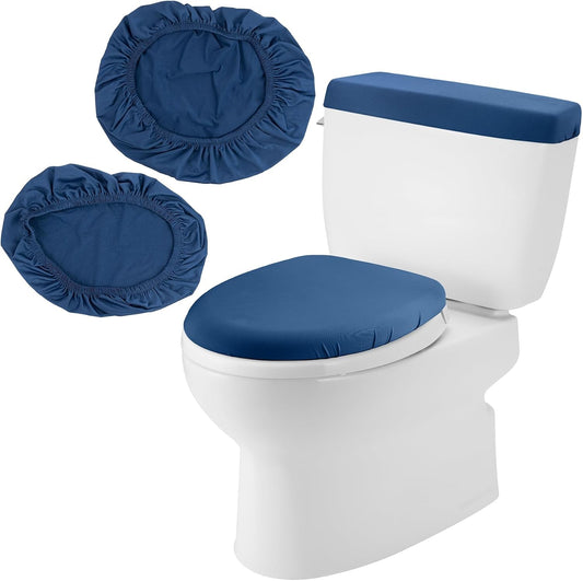 Toilet Lid Cover and Toilet Tank Lid Cover With Elastic Bottom