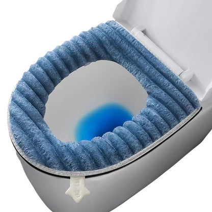 Soft Toilet Seat Cushion Washable and Comfortable Toilet Seat Cover Pads Reusable Thicker Warmer Cover Pads with Zipper (Grey)