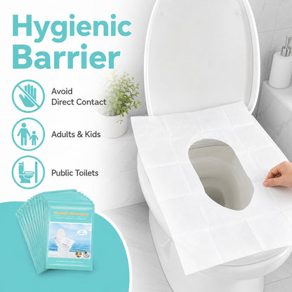 Toilet Seat Covers Disposable, 50 Pcs Flushable Paper Travel Accessories