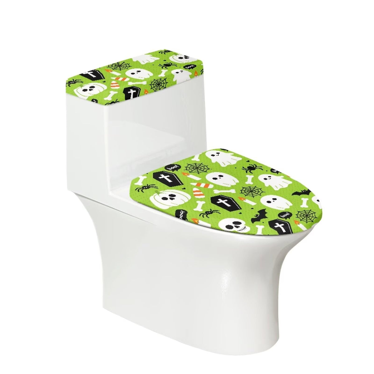 Starfish Toilet Lid & Tank Covers Shell Toilet Seat Covers for Bathroom Dust Cover Set 2 Piece Polyester Fabric Bathroom Covers Elastic Bottom Soft Universal for Most Toilet Bowl Lids
