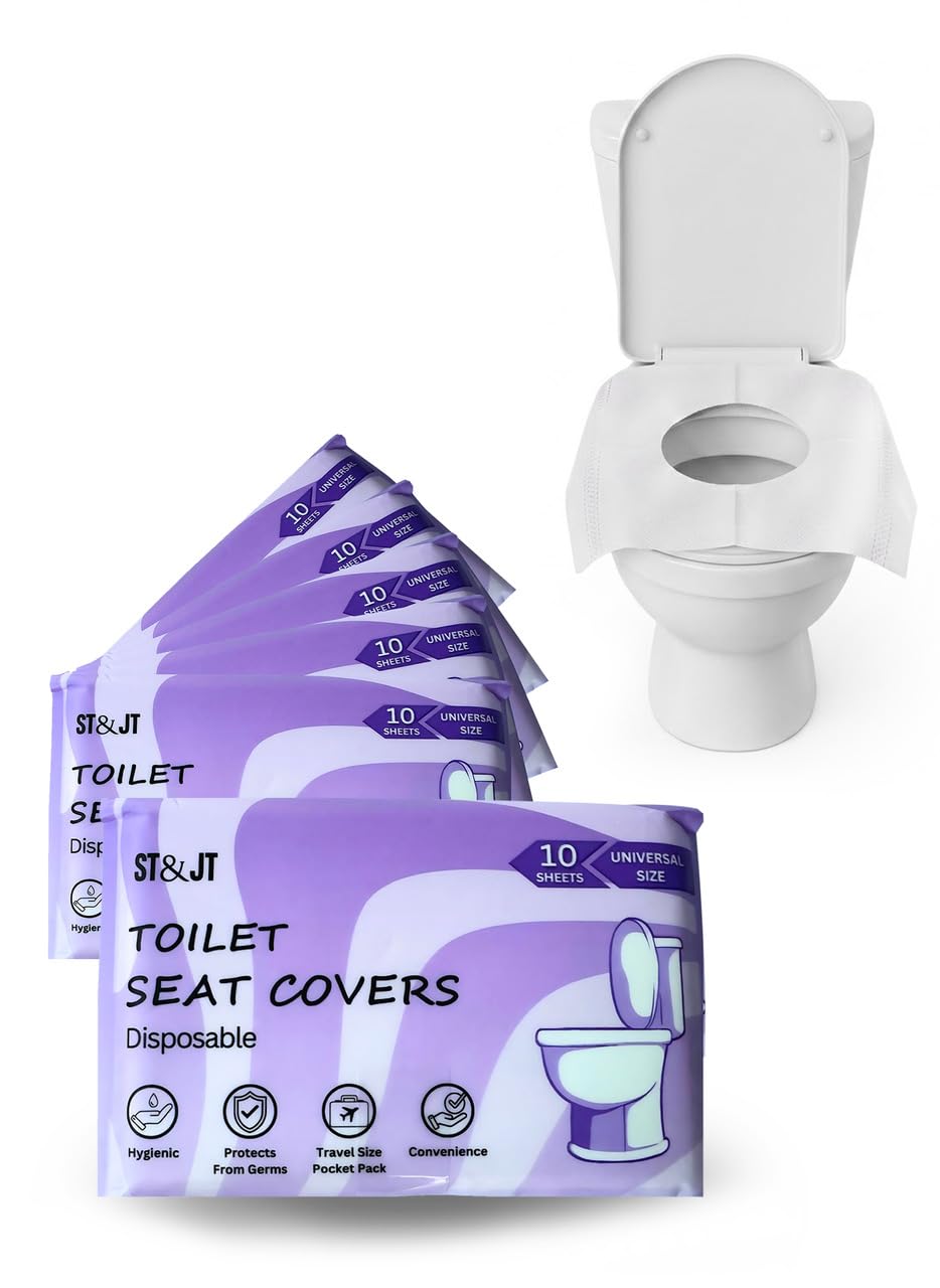 Disposable Toilet Seat Covers, XL Flushable & Biodegradable, 50 Pack