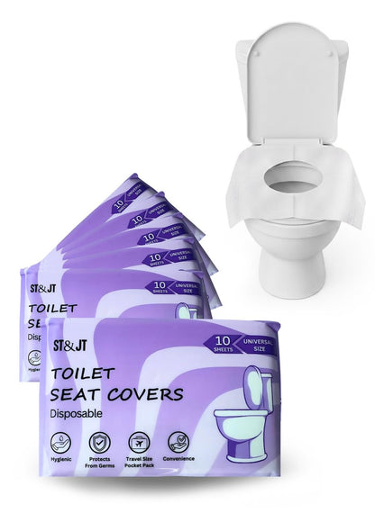 Disposable Toilet Seat Covers, XL Flushable & Biodegradable, 50 Pack