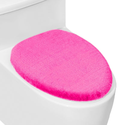 Soft Plush Toilet Lid Cover for Bathroom, Machine Washable Toilet Seat Covers, Fits Most Round Elongated and Oblong Lids, Easy Installation& Cleaning (Turquoise)