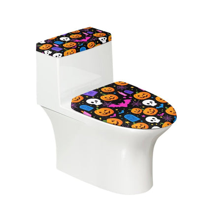 Starfish Toilet Lid & Tank Covers Shell Toilet Seat Covers for Bathroom Dust Cover Set 2 Piece Polyester Fabric Bathroom Covers Elastic Bottom Soft Universal for Most Toilet Bowl Lids