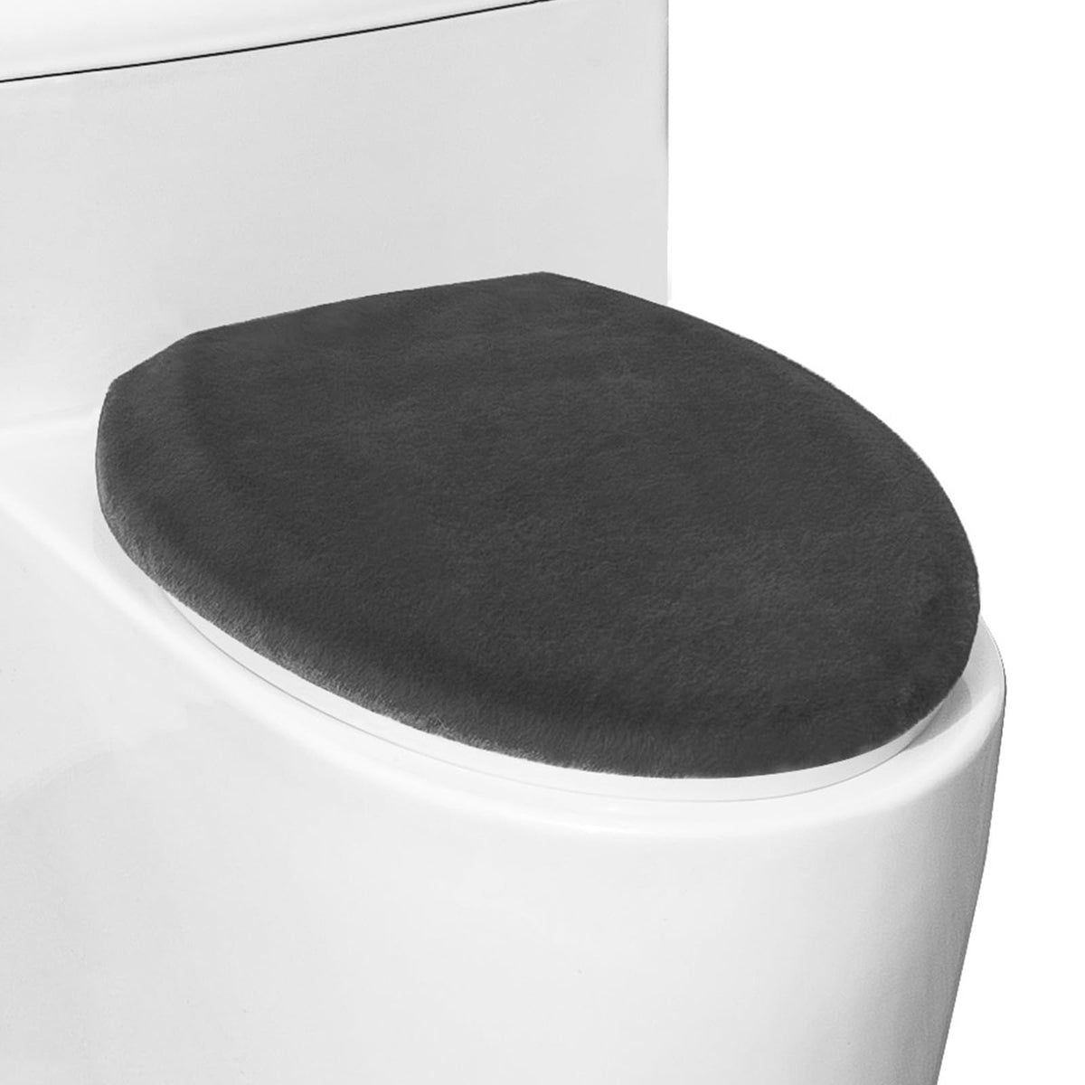 Comfortable Soft Plush Toilet Lid Cover for Bathroom, Machine Washable Toilet Seat Covers, Fits Most Round Elongated and Oblong Lids, Easy Installation& Cleaning (Olive green)