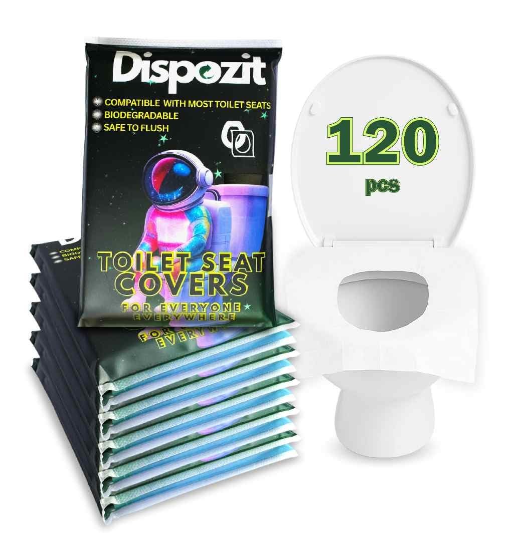 60 Pcs XL Flushable toilet seat covers for Public Toilets for all
