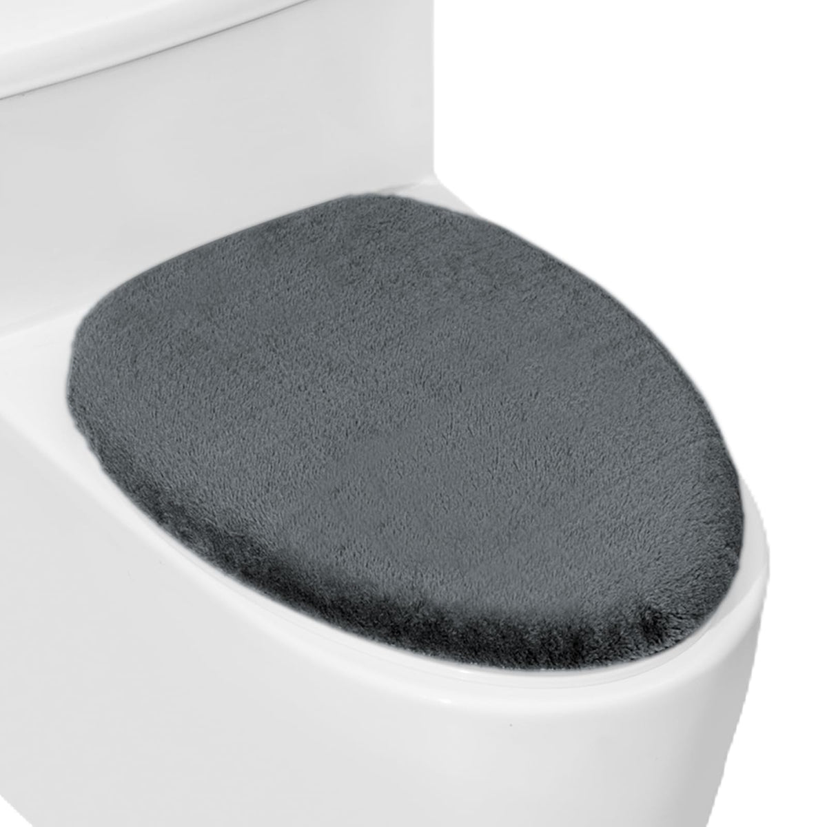 Soft Plush Toilet Lid Cover for Bathroom, Machine Washable Toilet Seat Covers, Fits Most Round Elongated and Oblong Lids, Easy Installation& Cleaning (Turquoise)
