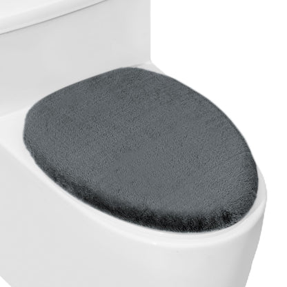 Soft Plush Toilet Lid Cover for Bathroom, Machine Washable Toilet Seat Covers, Fits Most Round Elongated and Oblong Lids, Easy Installation& Cleaning (Turquoise)