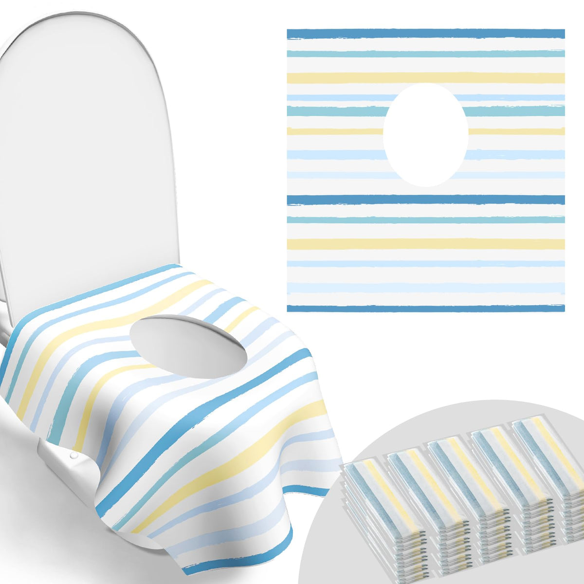 30 Pack Toilet Seat Covers Disposable, Kids, and Adults, Individually Wrapped for Travel, Large Waterproof Potty Covers for Toddlers, Toddler Potty Training for Public Restroom, Airplane, Trip - Leaf