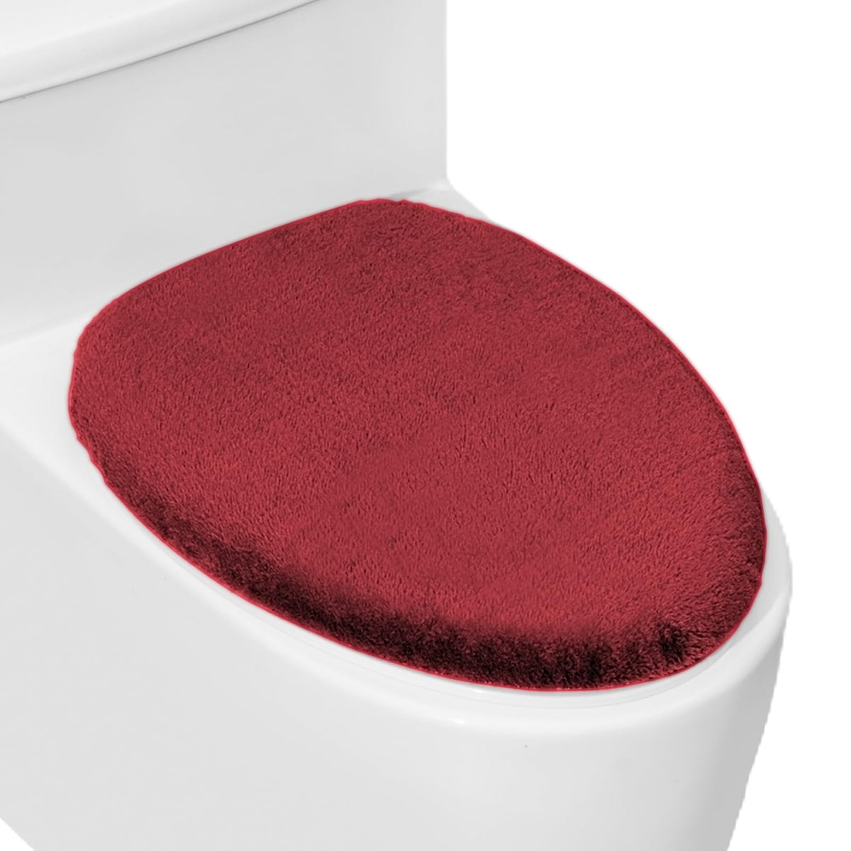 Soft Plush Toilet Lid Cover for Bathroom, Machine Washable Toilet Seat Covers, Fits Most Round Elongated and Oblong Lids, Easy Installation& Cleaning (Turquoise)