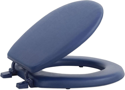 Soft Standard Vinyl Toilet Seat, Navy, 17 in