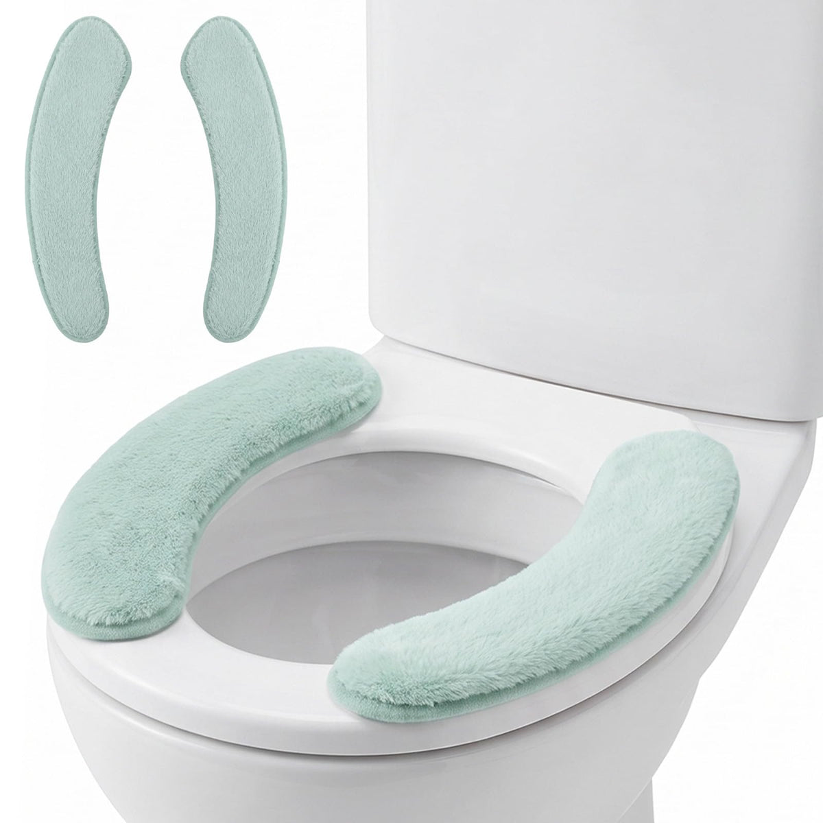 Thick and Warm Toilet Seat Cushion,Soft Plush Toilet Cushion(Green)