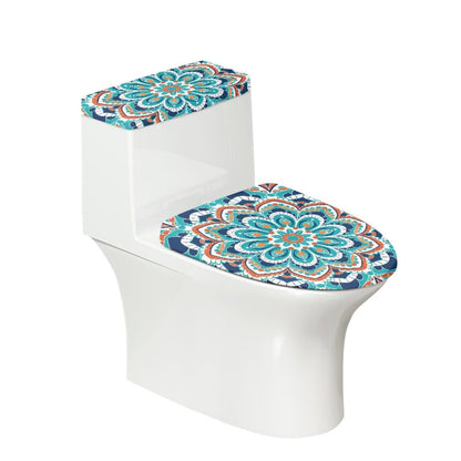 Starfish Toilet Lid & Tank Covers Shell Toilet Seat Covers for Bathroom Dust Cover Set 2 Piece Polyester Fabric Bathroom Covers Elastic Bottom Soft Universal for Most Toilet Bowl Lids